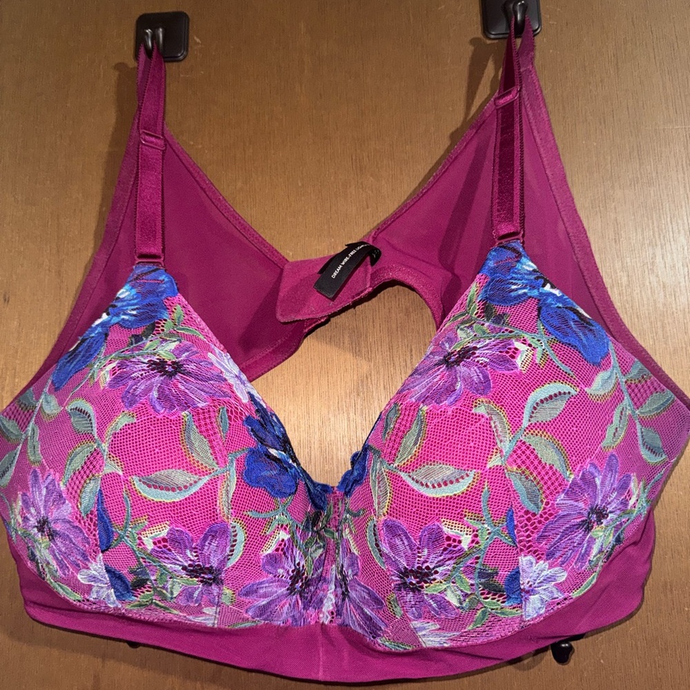 Torrid Vibrant Pink and Purple Lace Bra